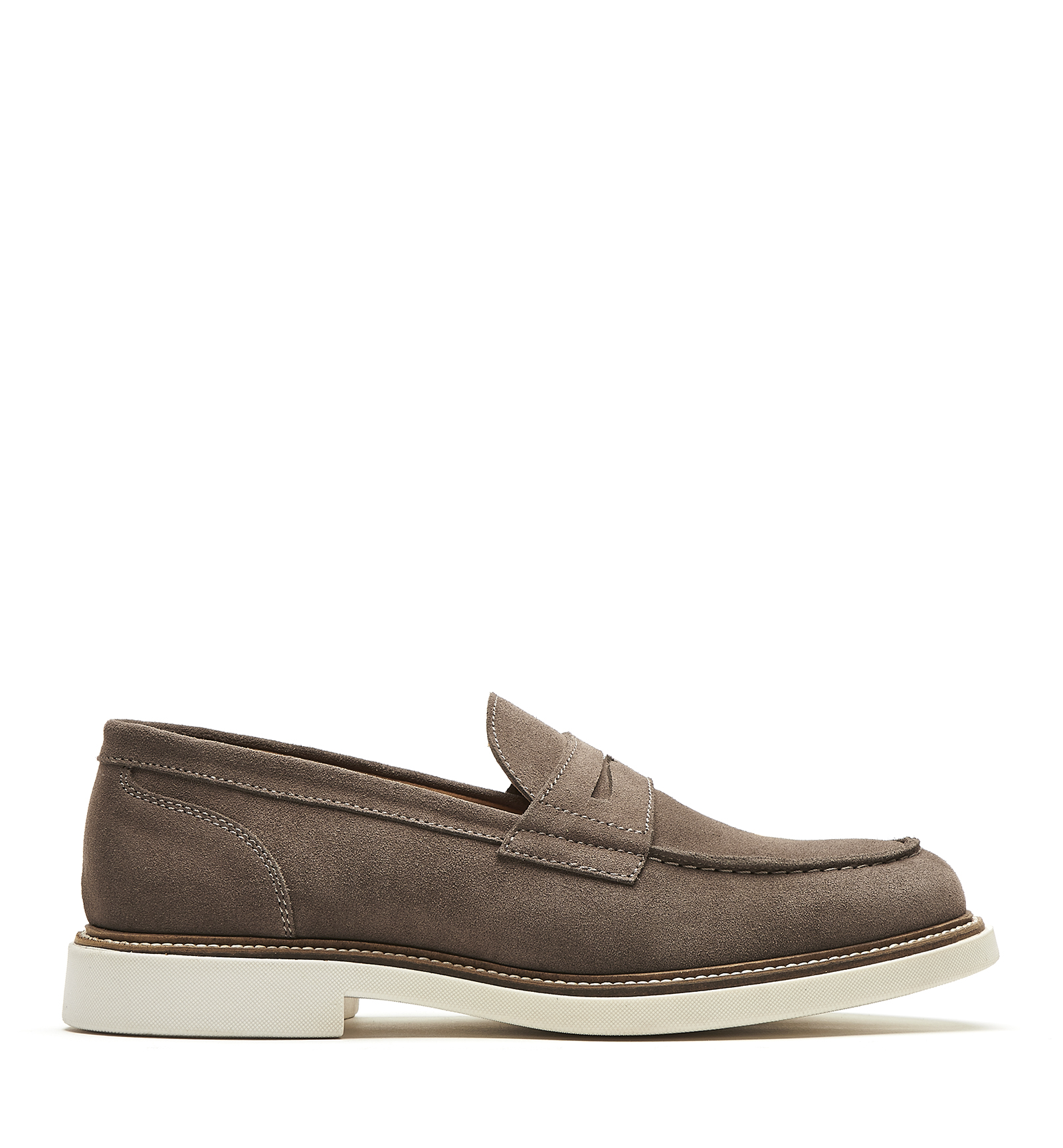 Shop La Canadienne Adam Mens Suede Loafer In Taupe