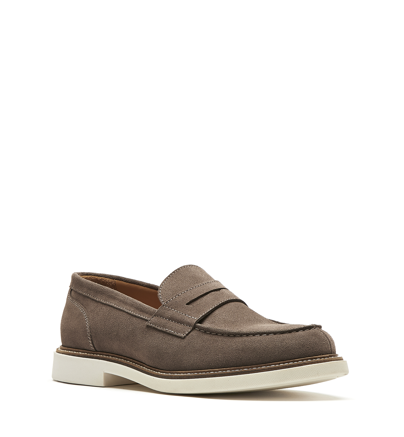 Shop La Canadienne Adam Mens Suede Loafer In Taupe