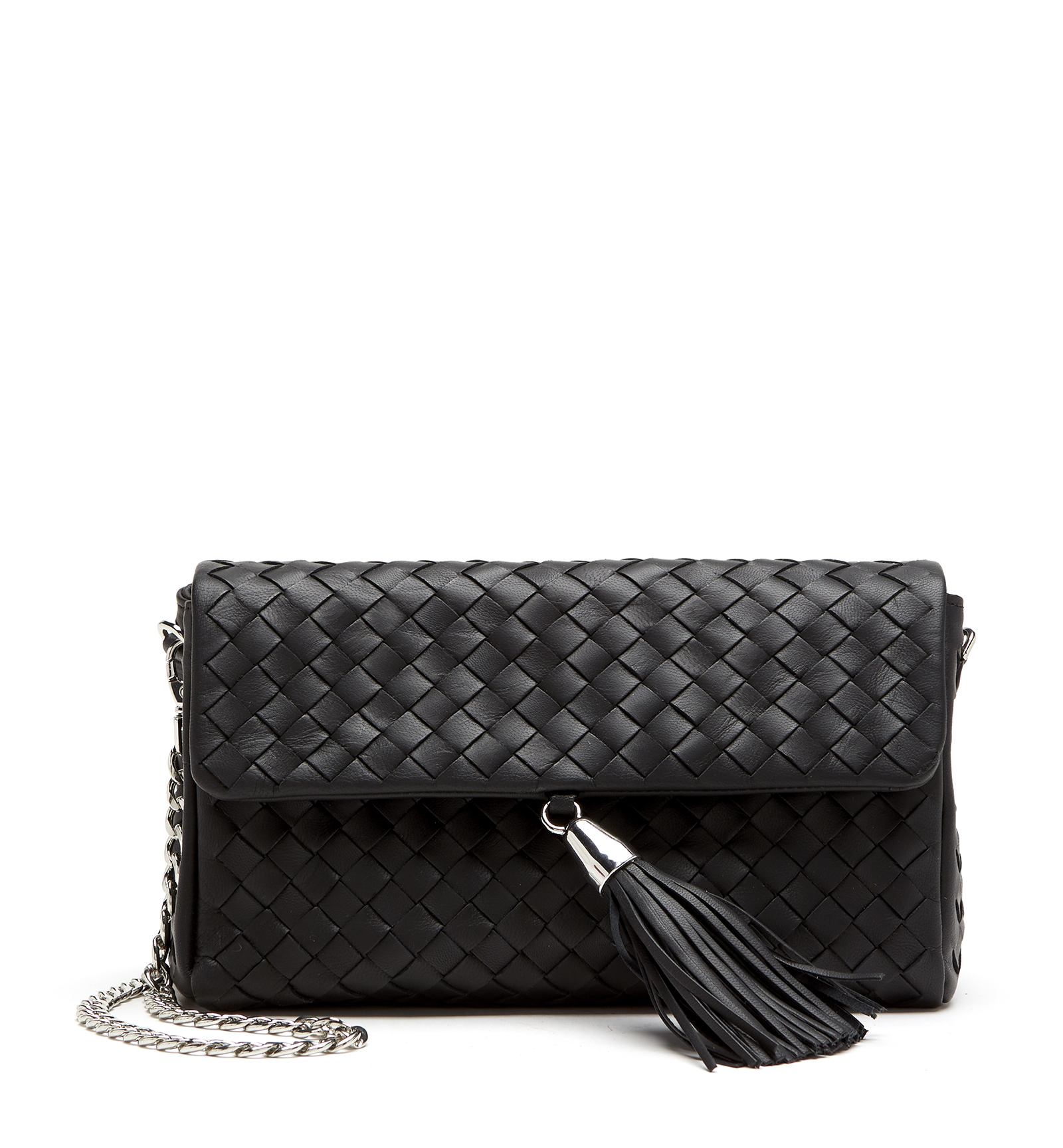 Shop La Canadienne Petal Woven Leather Crossbody Bag In Black