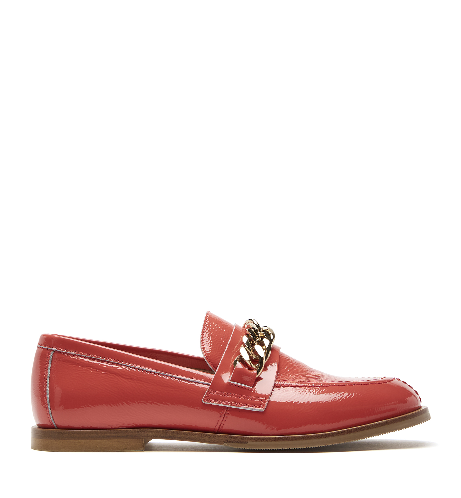 Shop La Canadienne Beatle Crinkle Leather Loafer In Coral