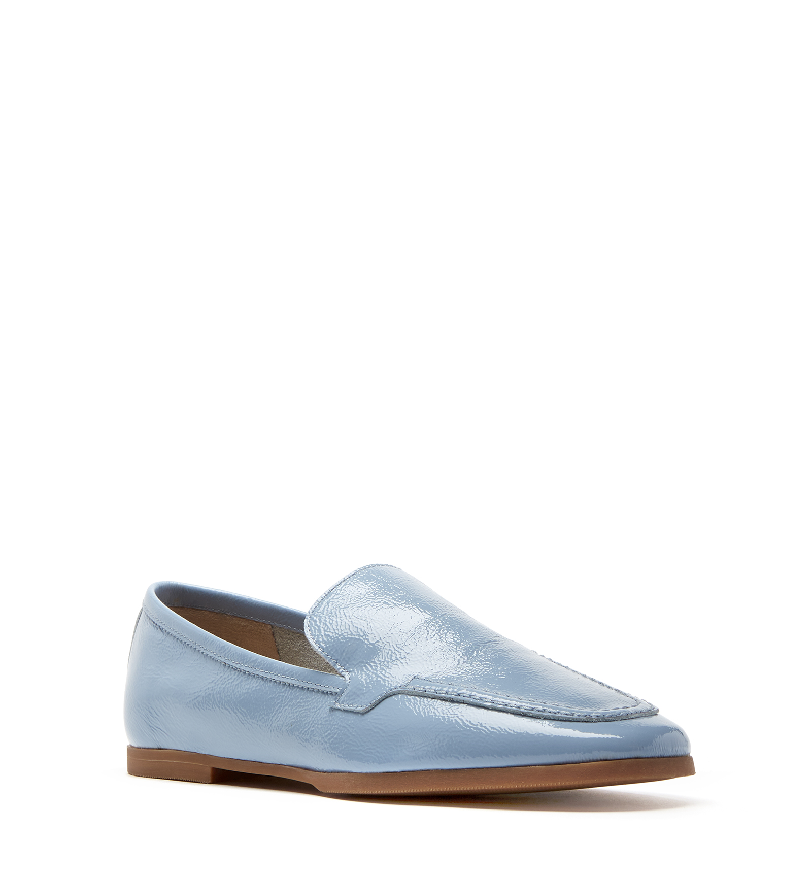 Shop La Canadienne Breezy Crinkle Leather Loafer In Blue