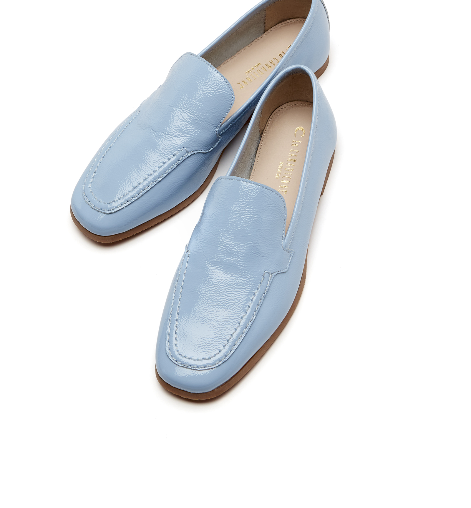 Shop La Canadienne Breezy Crinkle Leather Loafer In Blue