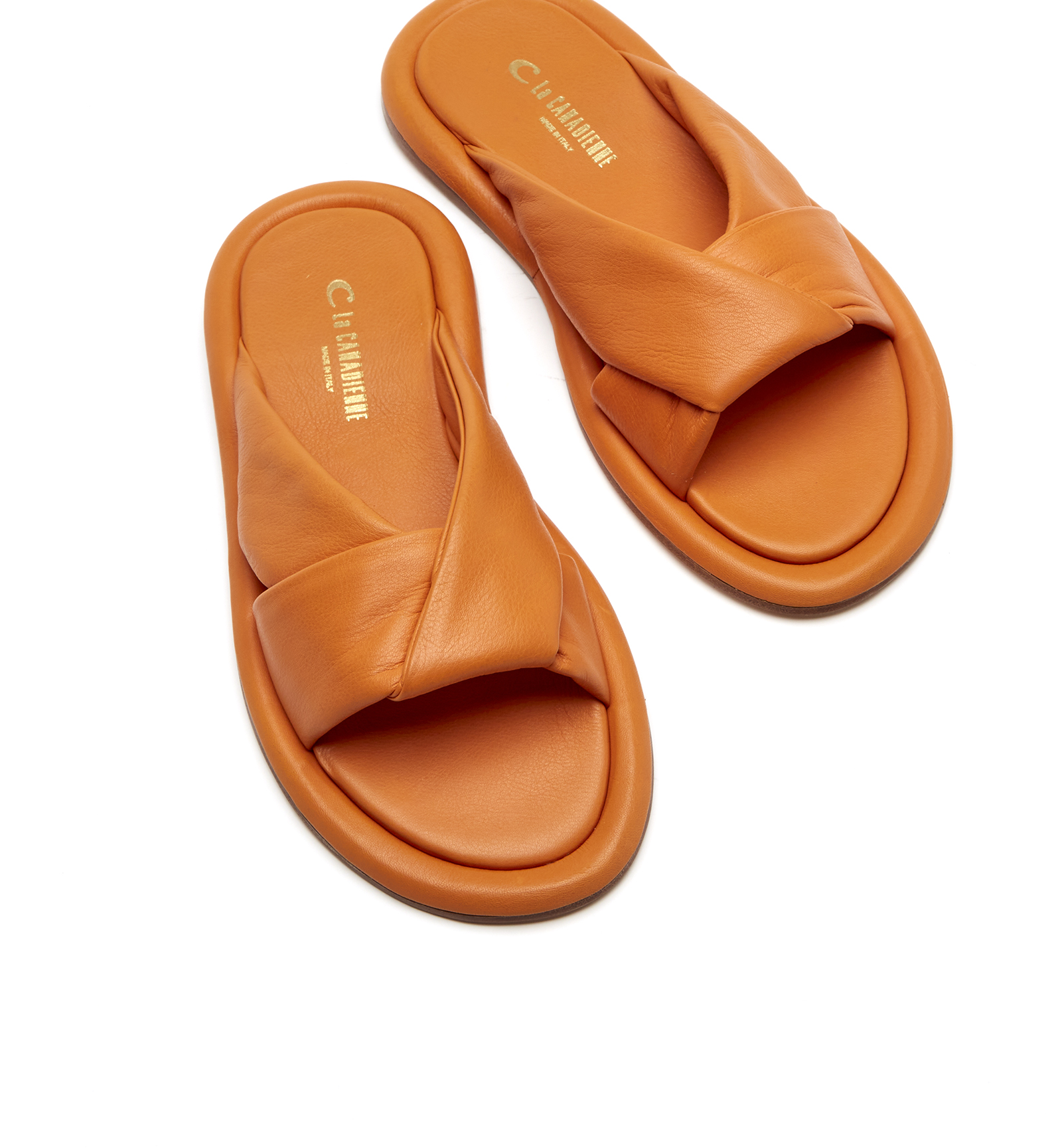 Shop La Canadienne Gabriella Leather Sandal In Orange