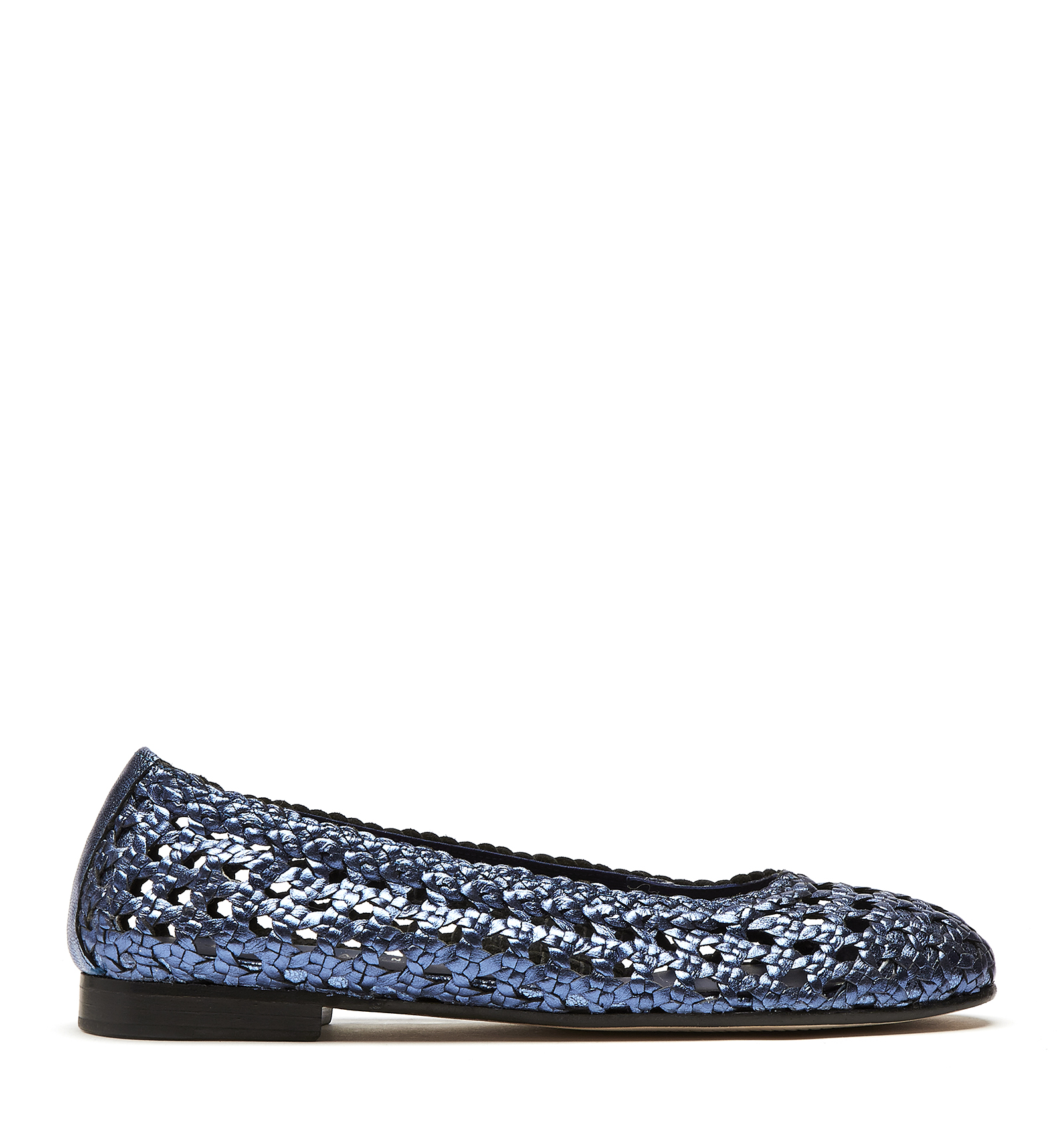Shop La Canadienne Passage Woven Leather Flat In Navy