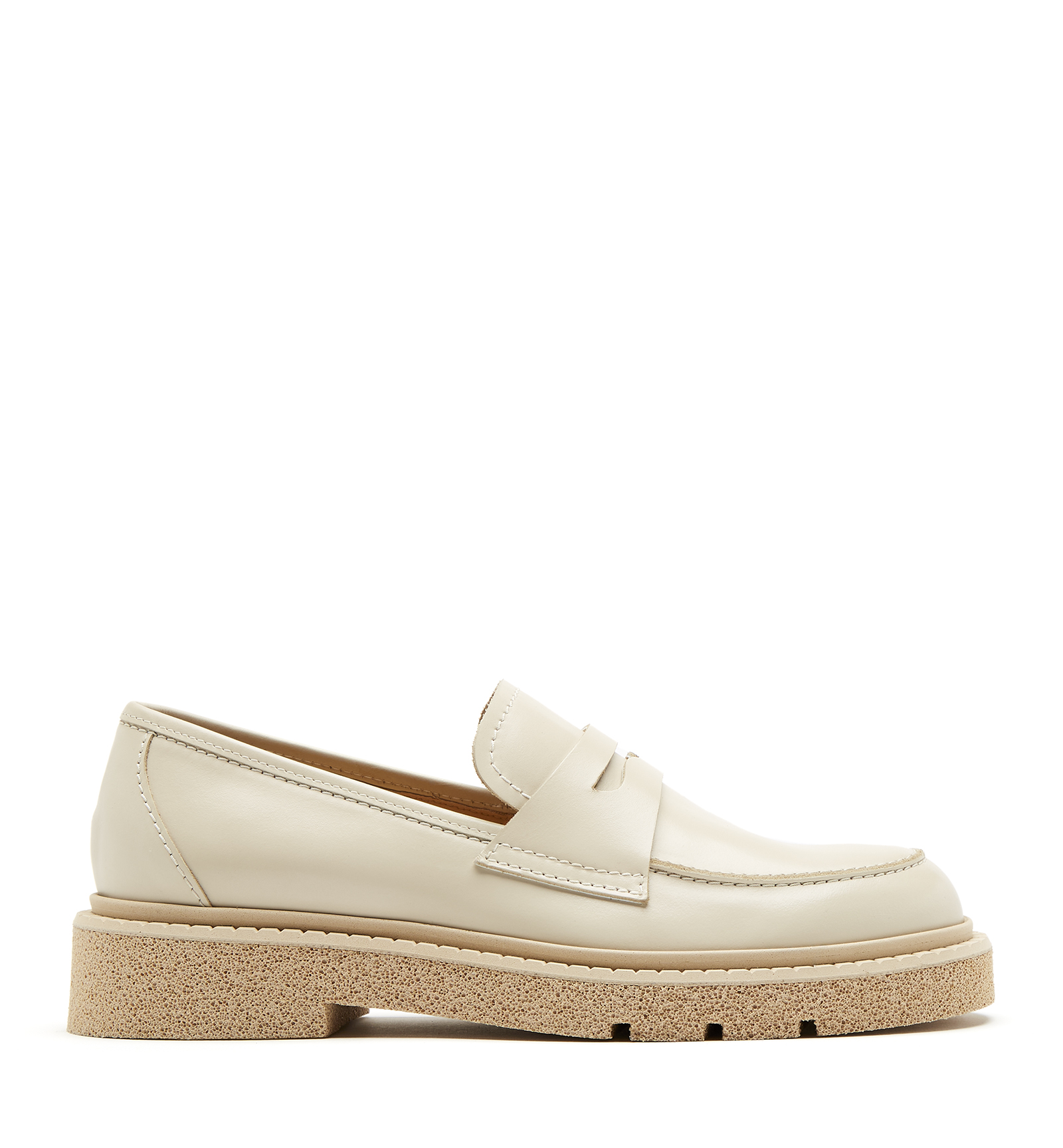 La Canadienne Readme Leather Loafer In Off White
