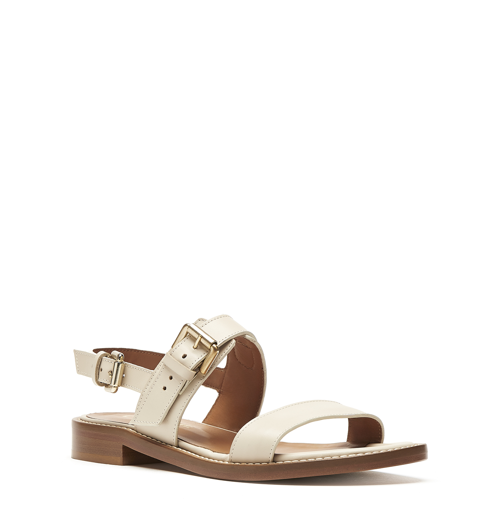 Shop La Canadienne Revive Leather Sandal 1 In Off White
