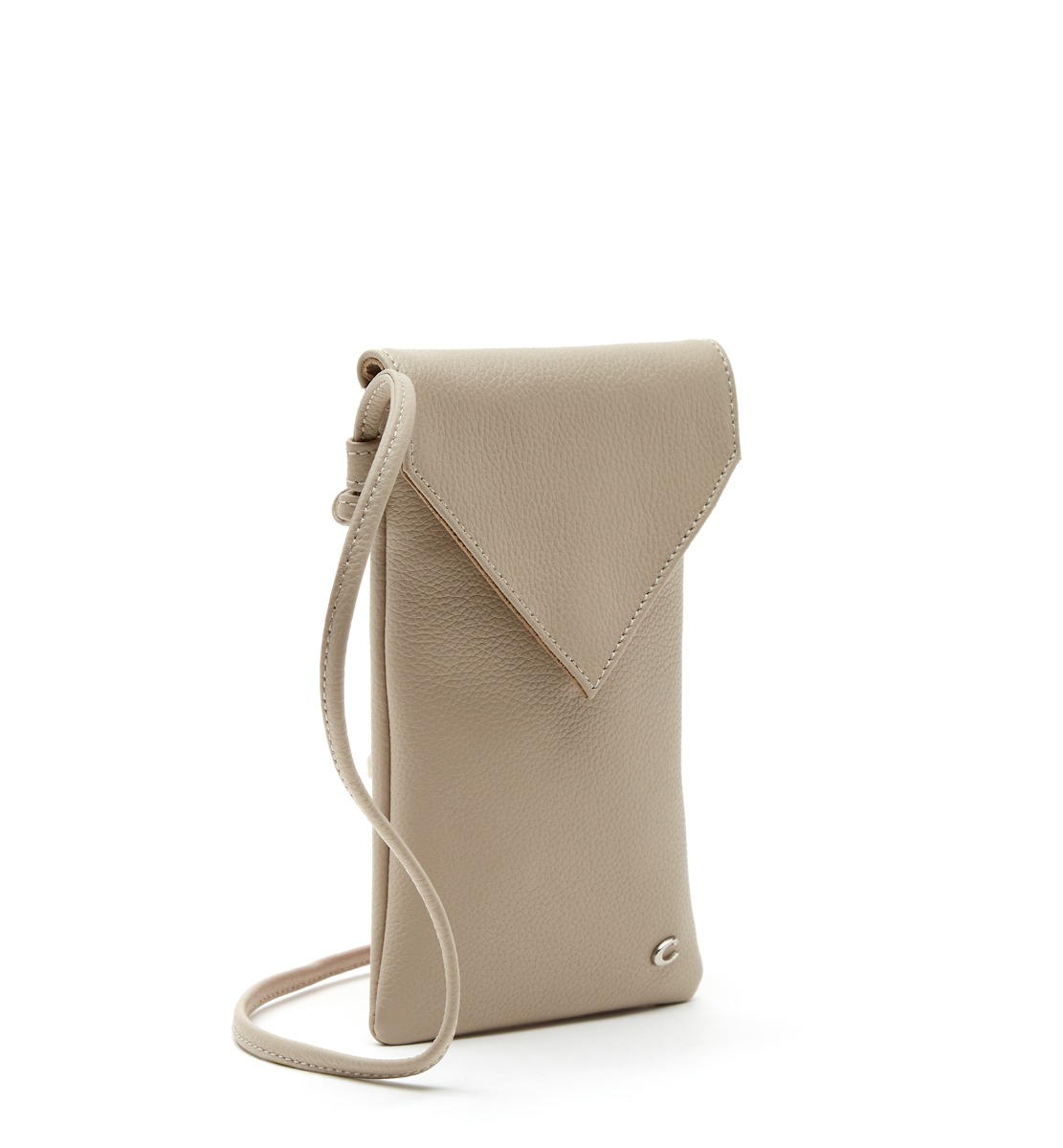 Shop La Canadienne Marry Leather Phone Bag In Beige