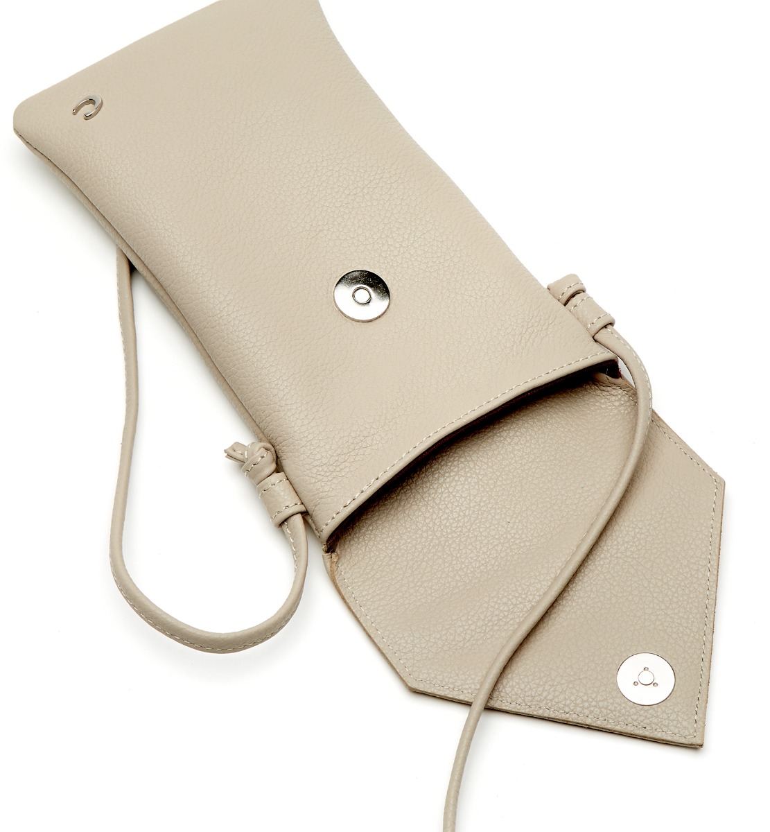 Shop La Canadienne Marry Leather Phone Bag In Beige
