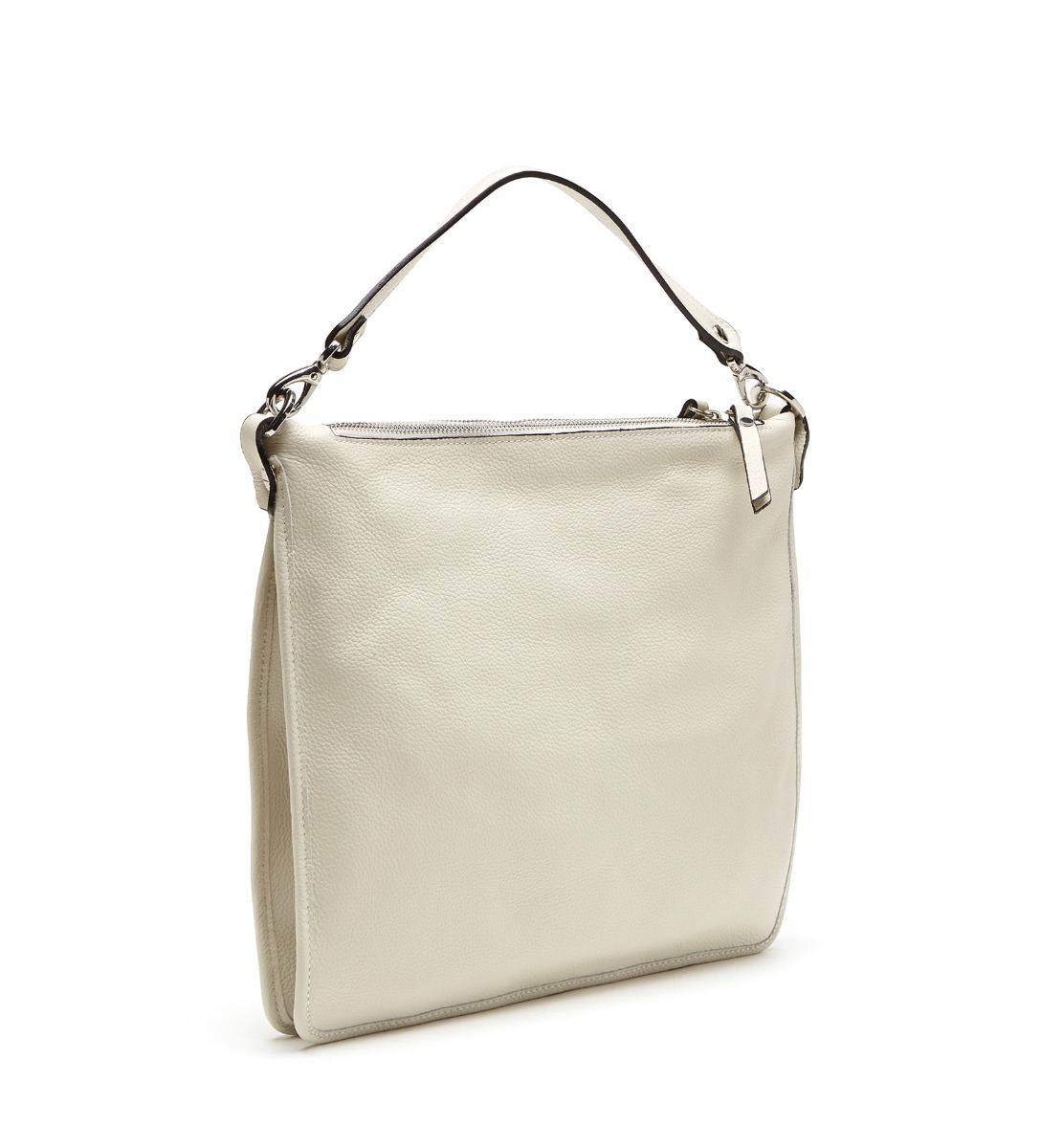 Shop La Canadienne Martina Double Zip Leather Bag In White