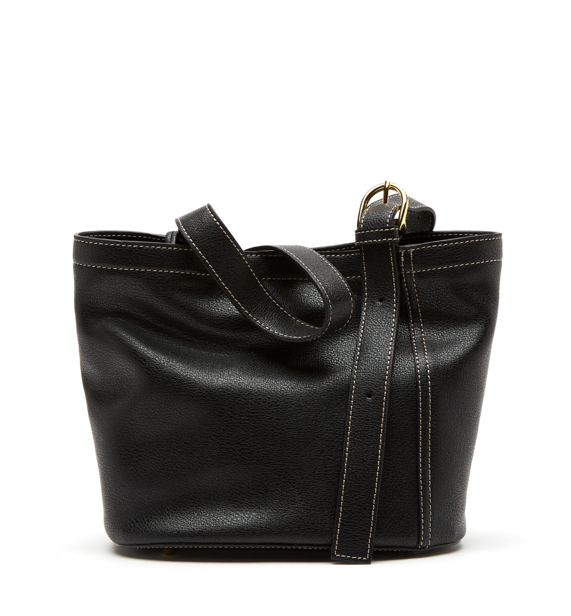 La Canadienne Plot Leather Handbag In Black