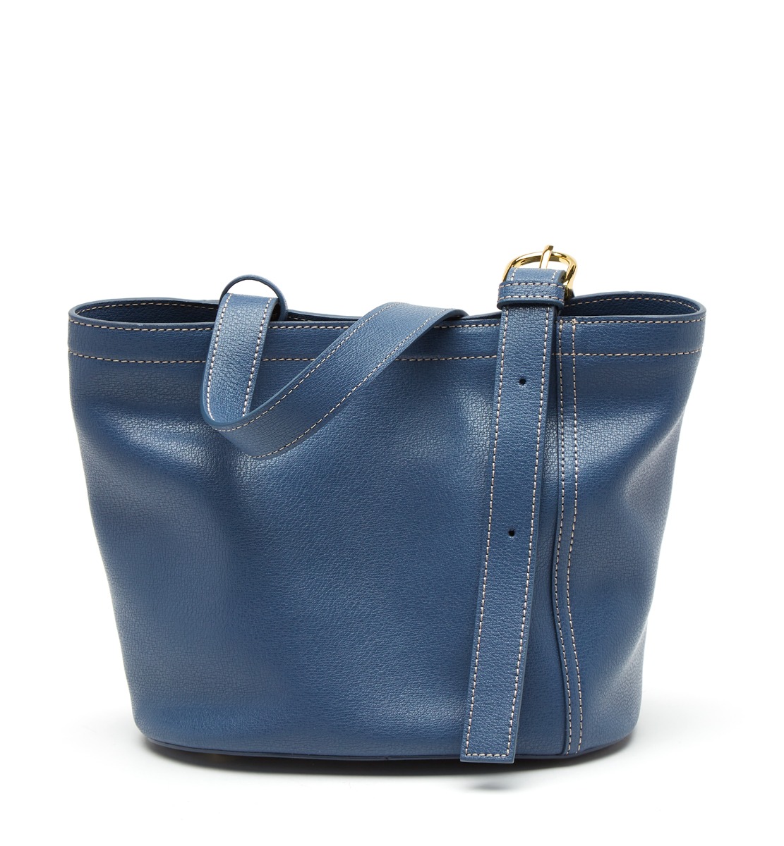 La Canadienne Plot Leather Handbag In Jeans Blue