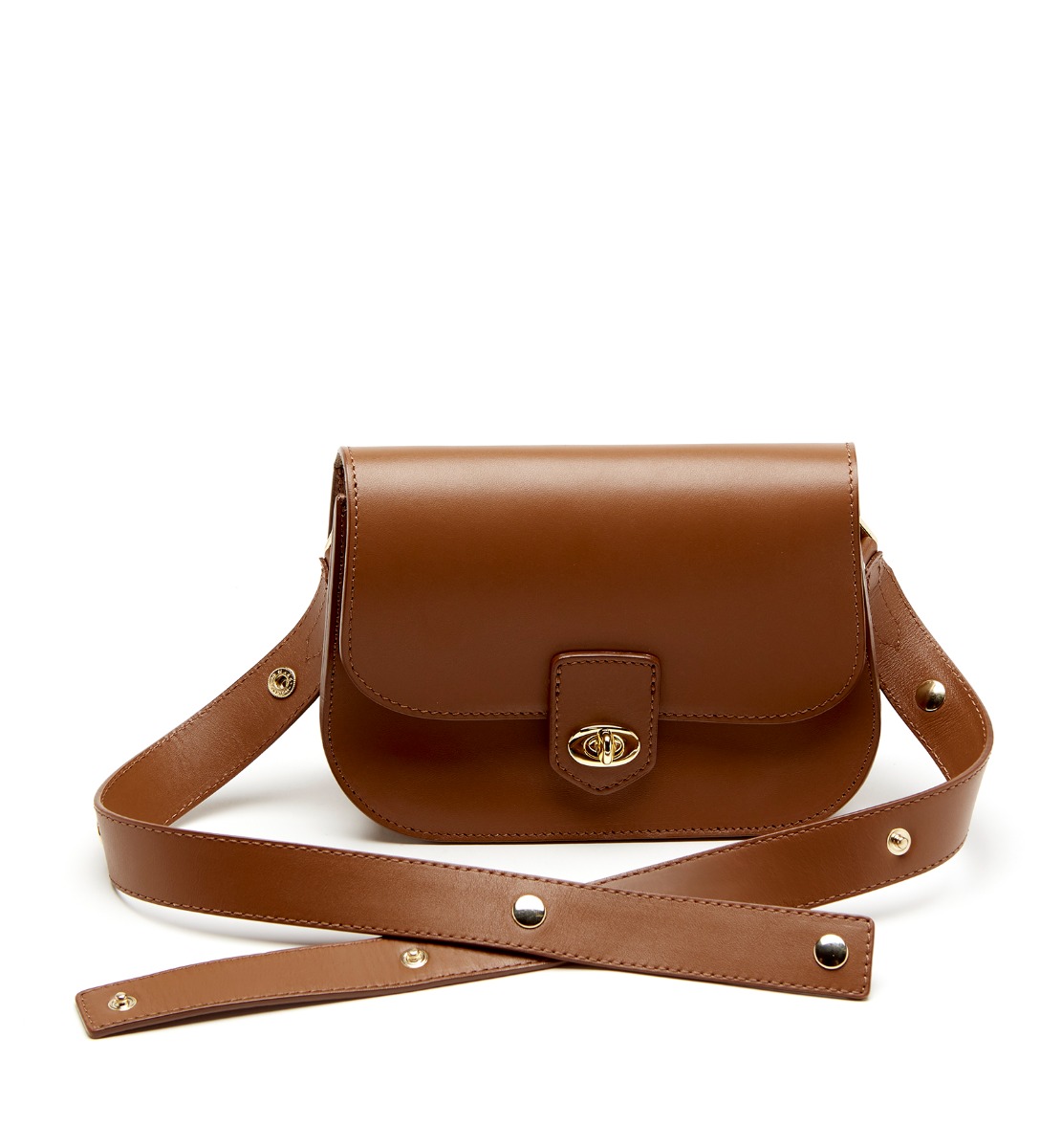 Shop La Canadienne Presta Leather Shoulder Bag In Cognac