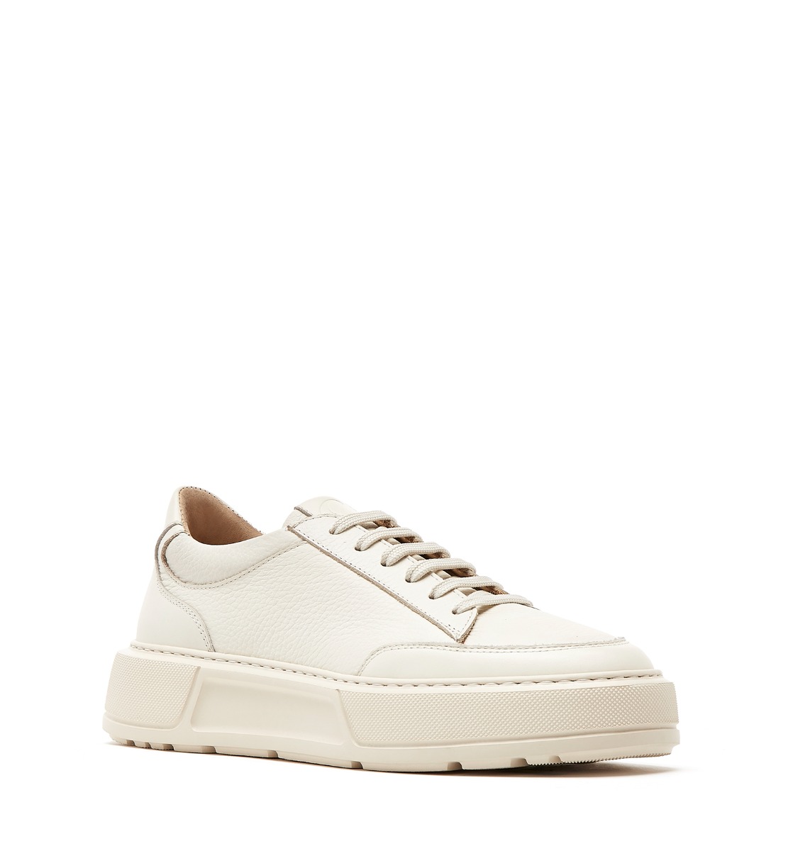 Shop La Canadienne Klay Pebbled Leather Sneaker In Off White