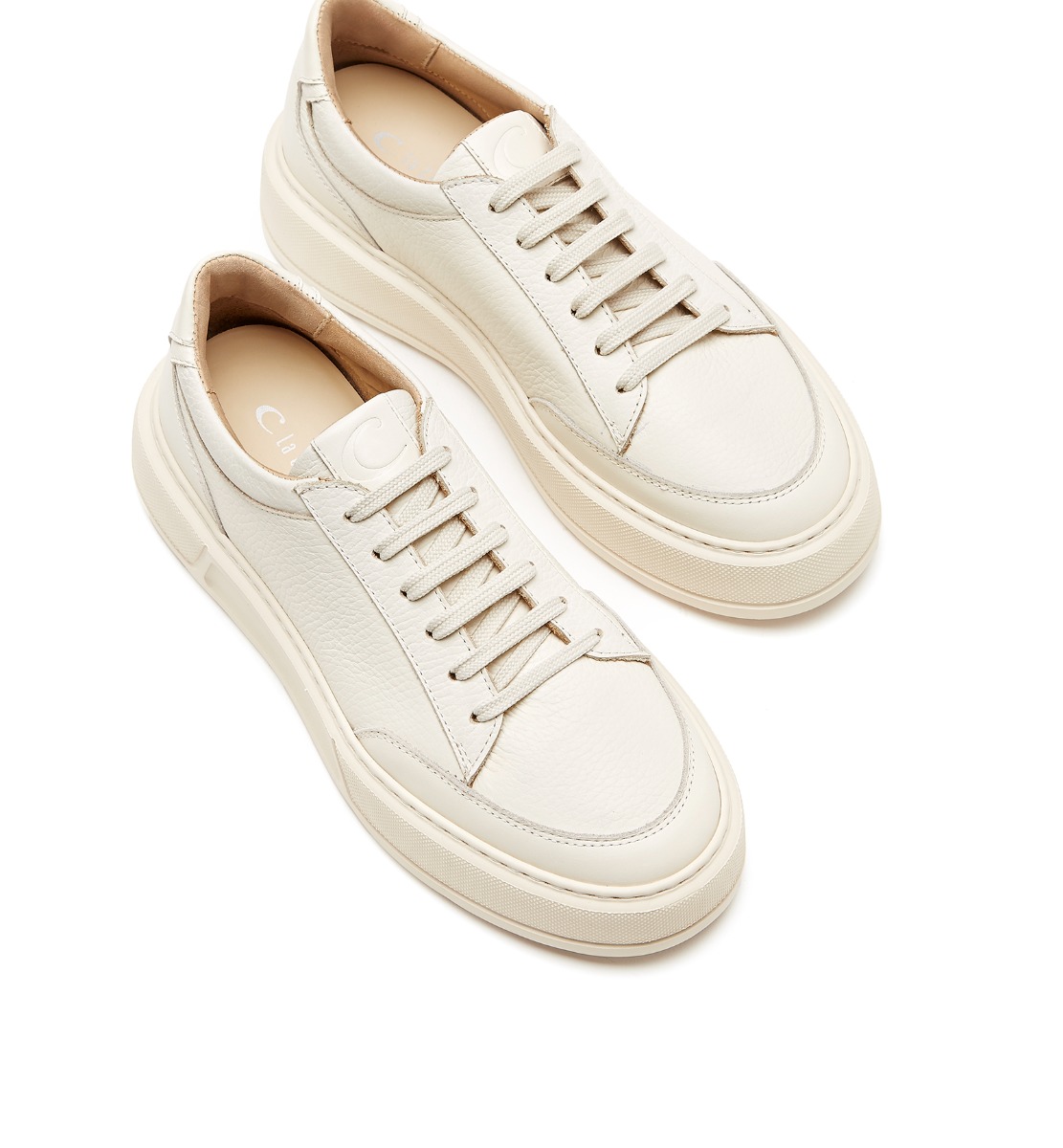 Shop La Canadienne Klay Pebbled Leather Sneaker In Off White