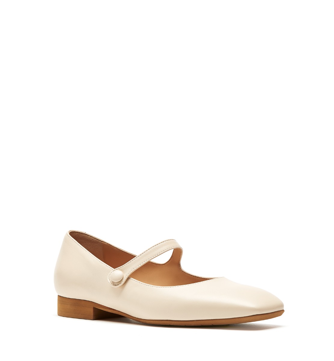 Shop La Canadienne Rode Mary Jane Leather Flat In Butter