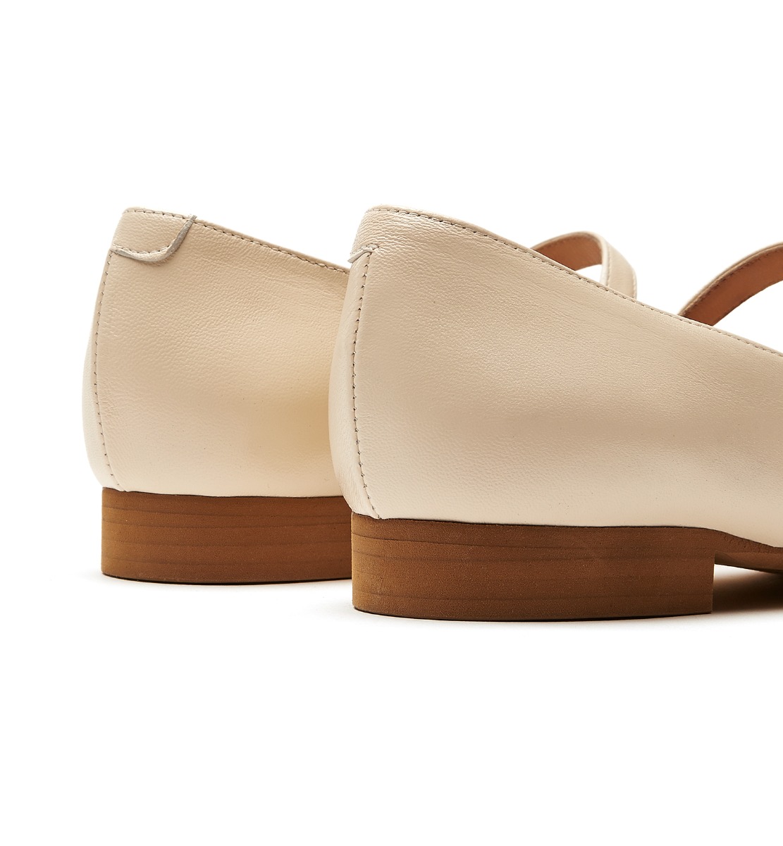 Shop La Canadienne Rode Mary Jane Leather Flat In Butter